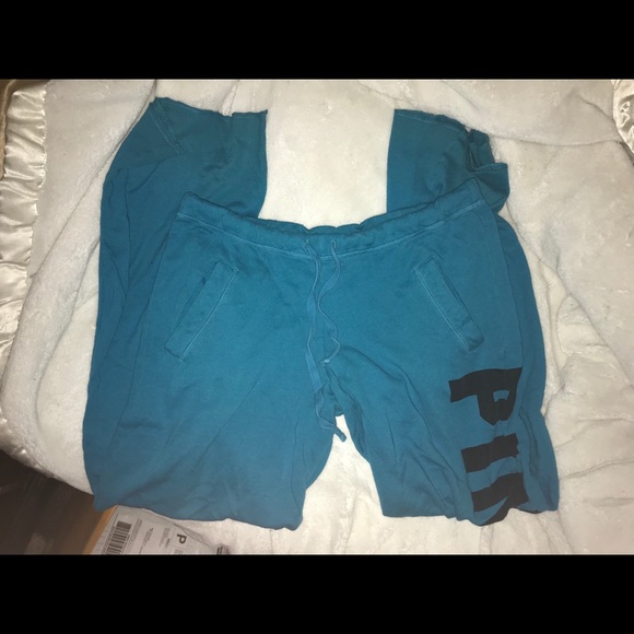 PINK Victoria's Secret Pants - Pink Victoria Secret Blue Sweatpants Sz M